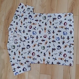 Men's small Halloween scrub top